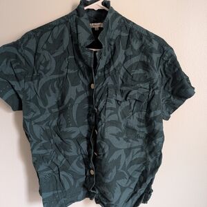Madewell Dark Green Patterned Top